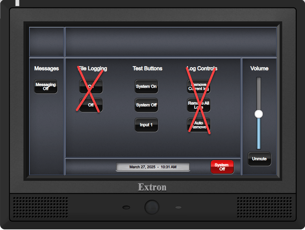Layout of a touch panel TouchLink 720M