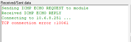 Check connection to the server